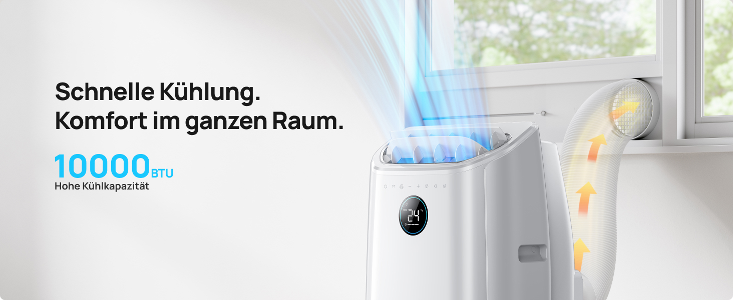 Мобільний кондиціонер Dreo 10000 BTU з охолодженням без дренажу, керуванням через додаток/голос/пульт, таймером 24 години та функцією вентилятора/зневожувача, AC515S