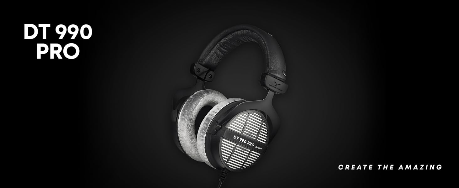 Накладні навушники beyerdynamic DT 990 PRO, 250 Ом, для мікшування/мастерингу, односторонні дротові