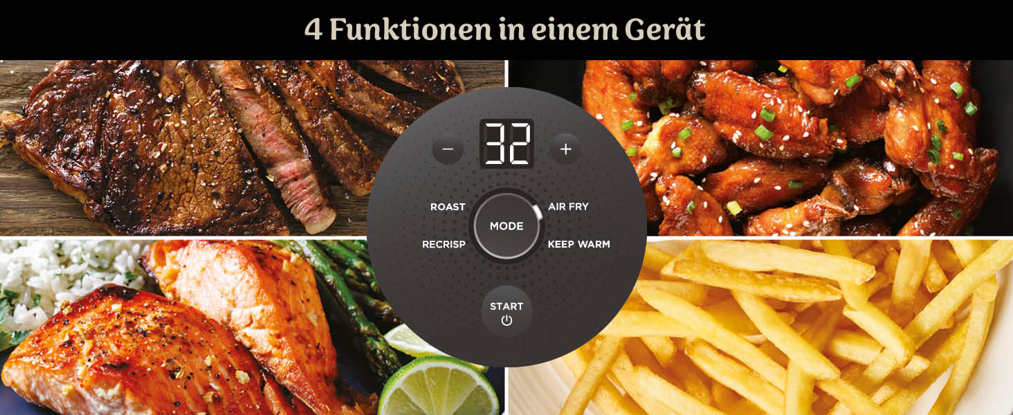 Ninja CRISPi Airfryer – фритюрниця-конвекційна піч, 3.8 л, 4-в-1, 1700 Вт, Stone Gold FN101EUSTGD