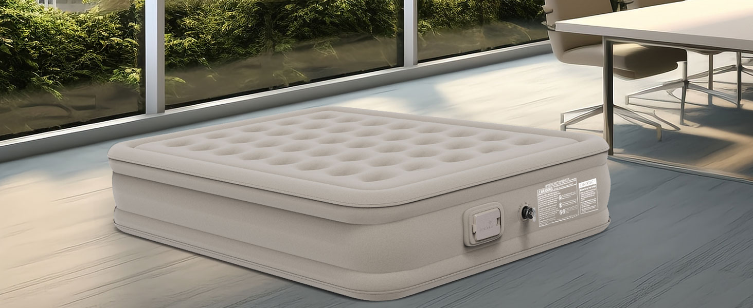 Надувне ліжко 2 персони, надувна матрац з самонадуваністю, портативний насос, антизносний та антишумовий матеріал преміум-якості. Підходить для кемпінгу або дому (одиночне).