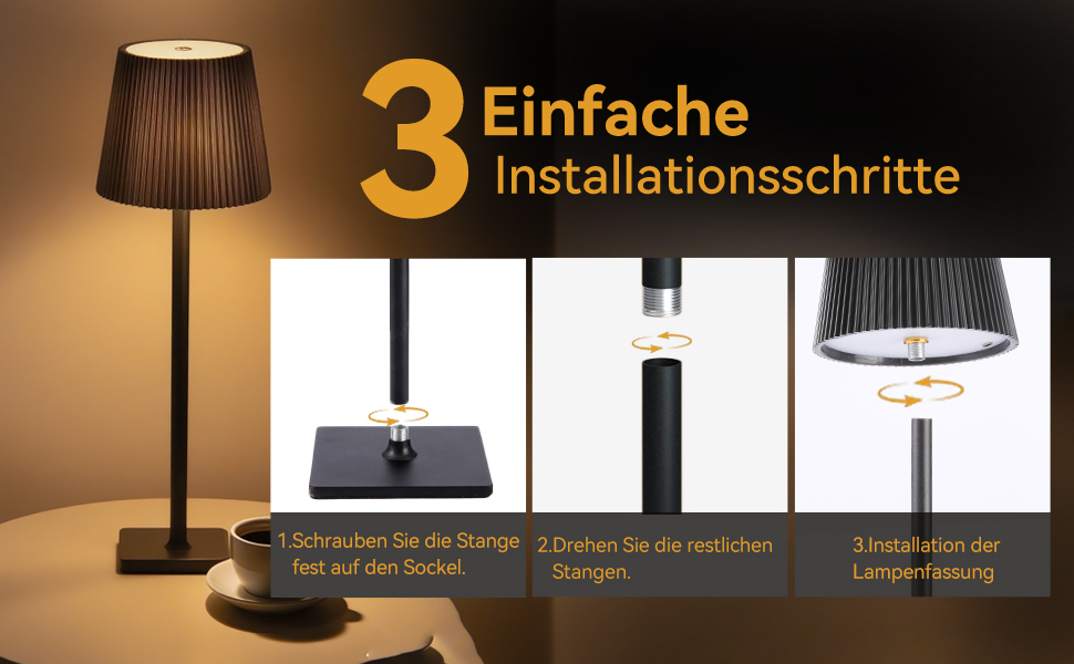 LED акумуляторні настільні лампи Xiake (2 шт), регулювання яскравості 2700K-6000K, IP54, 3 кольори, для дому та саду