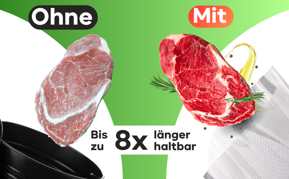 ProfiCook PC-VK 1080 Вакуумний пакувальник з 18 пакетами для Sous Vide та вакуумного приготування, нержавіюча сталь