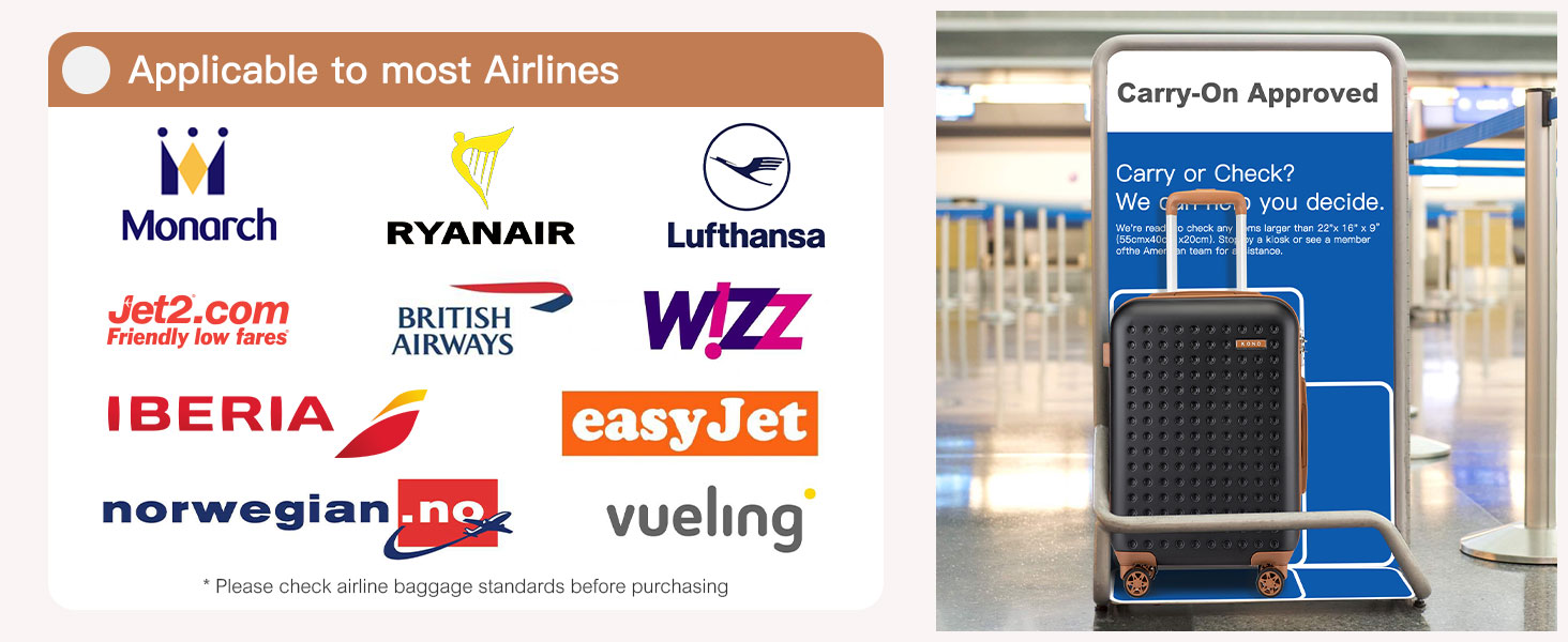 Чотири валізи KONO з ABS пластику, 75 x 48 x 29 см, з TSA замком, ручна поклажа, набір 4 шт. (білий, чорний)