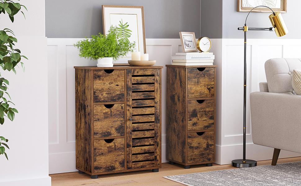 Шафка для ванної кімнати VASAGLE з 4 висувними ящиками, 30 x 30 x 82 см, для ванної, вітальні, кухні, білий колір, сучасний дизайн