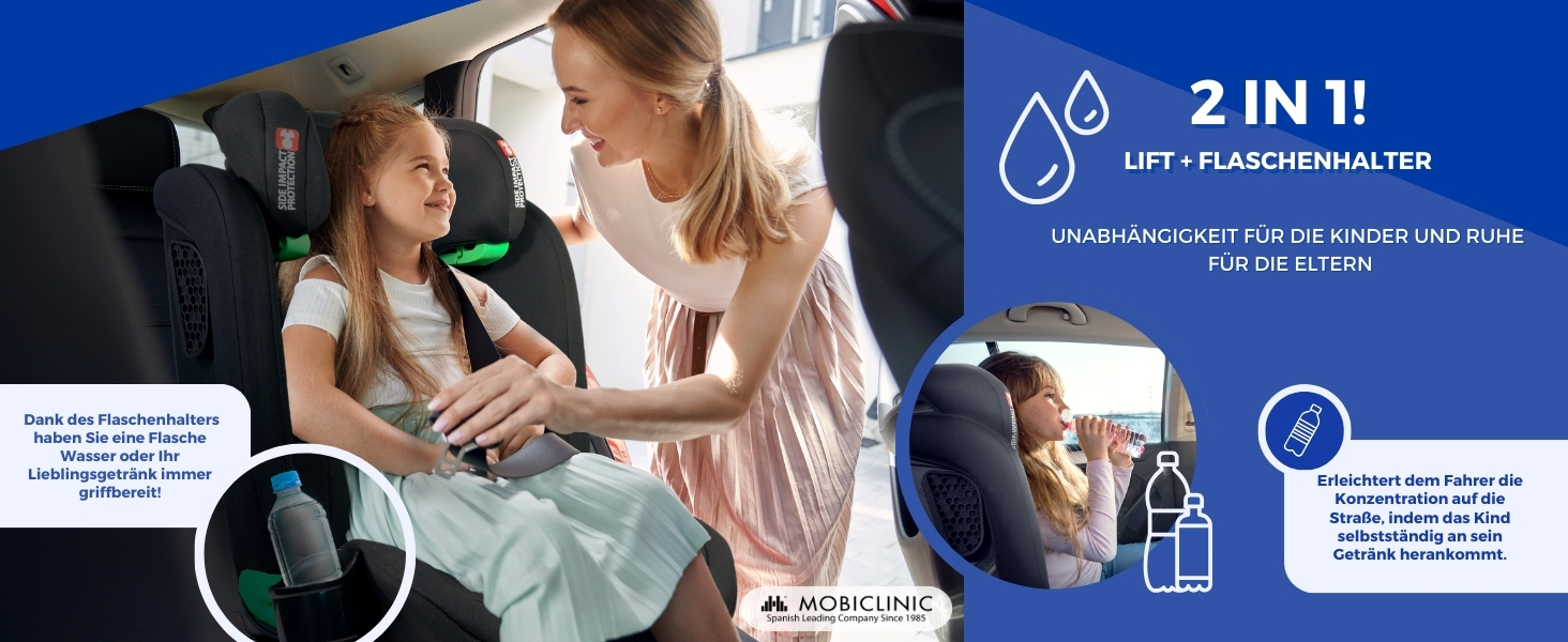 Дитяче крісло, Lionfix MAX, стандарт i-Size, ISOFIX, Клітка для пляшечки, 100-150 см, Двосторонній захист, Регульований підголівник, Європейський бренд, 3 положення регулюється, Можна прати