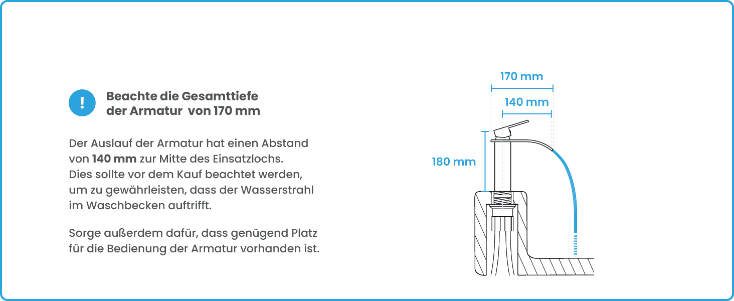 Змішувач для ванної кімнати Bächlein Tamina з водоспадним дизайном, однозахватний, антрацит, з монтажним комплектом
