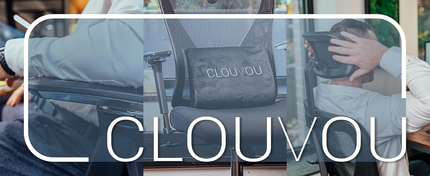 Ергономічне офісне крісло CLOUVOU CleverSeat 4D хромовані підлокітники, лопатеві колеса 150 кг Чорний