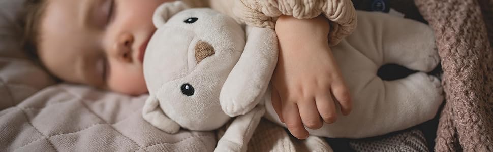 Дзижчачий кролик для засинання дитини Whisbear із кліпсою білого кольору | Рожевий шум | Допомога для сну | Дитячі подарунки | Дитяча іграшка для новонароджених | Аксесуари для коляски Іграшка для коляски