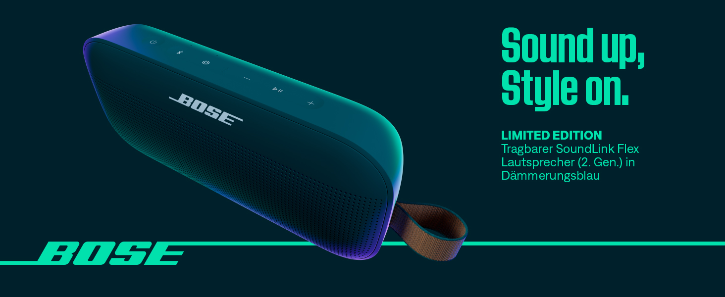 Портативна Bluetooth колонка Bose SoundLink Flex 2-го покоління, Outdoor, водонепроникна, пилонепроникна, преміум звук, до 12 годин роботи, обмежене видання (Колір: Демерінґсблау)