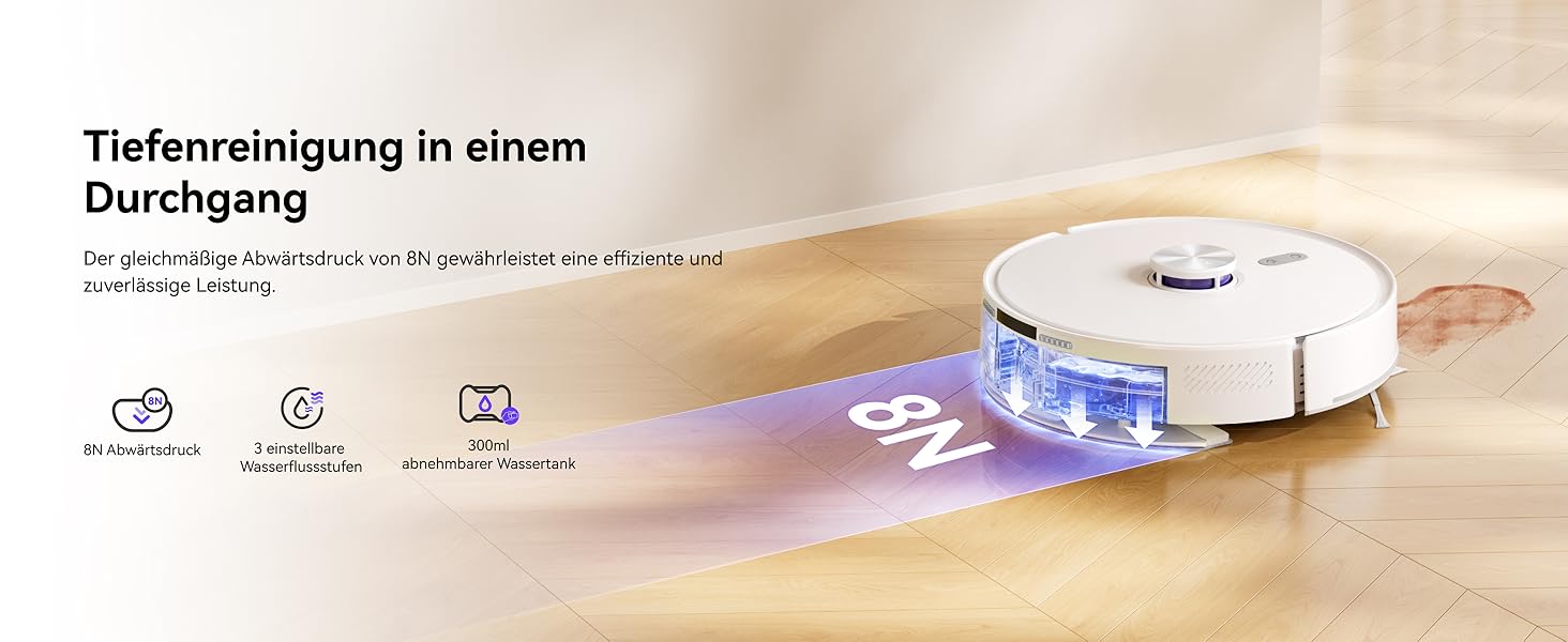 Робот-пилосос NARWAL Freo S з функцією миття підлоги, 8000Pa, 3.5L, LDS-лазерна навігація, керування через додаток, для килимів та шерсті тварин