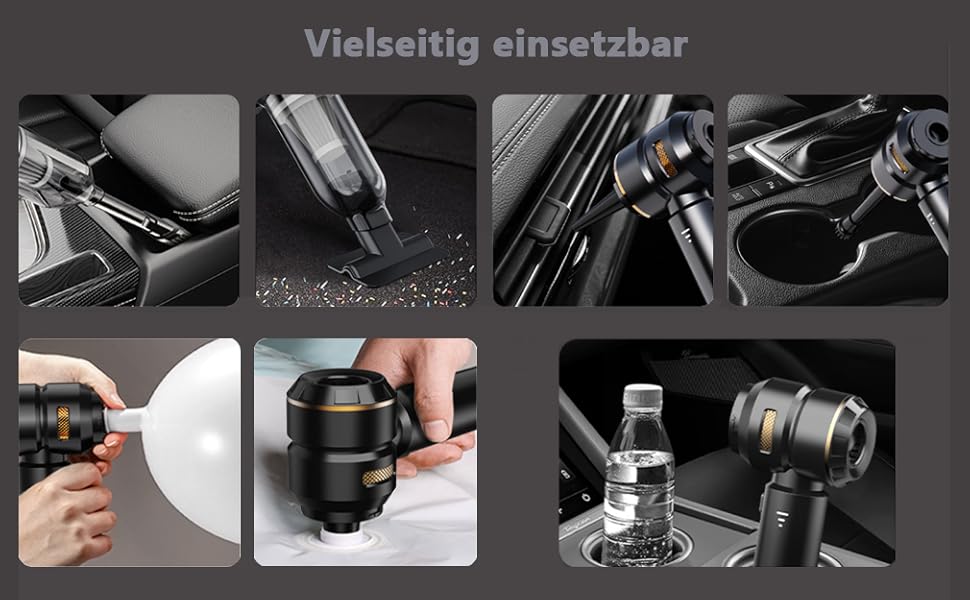 Ручний бездротовий пилосос 25000 Па з HEPA-фільтром, потужний акумуляторний пилосос для автомобіля та дому, чорний