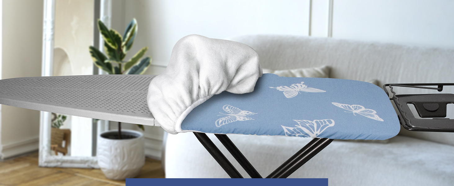 Чохол для прасувальної дошки з товстим шаром підкладки 120x40, 125x45, з еластичною стрічкою по краю, липучками, сумісний з прасувальними столами, ідеальний для парових станцій