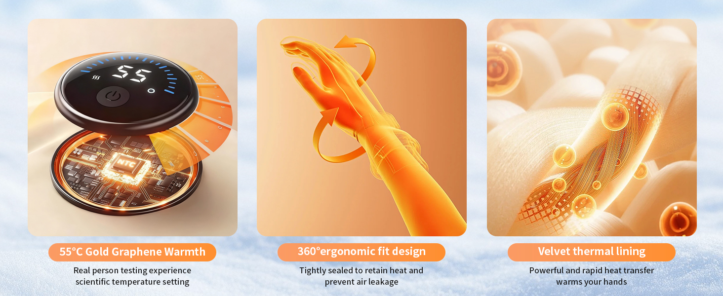 Обогревні рукавички для жінок 7JI (XL, чорний)