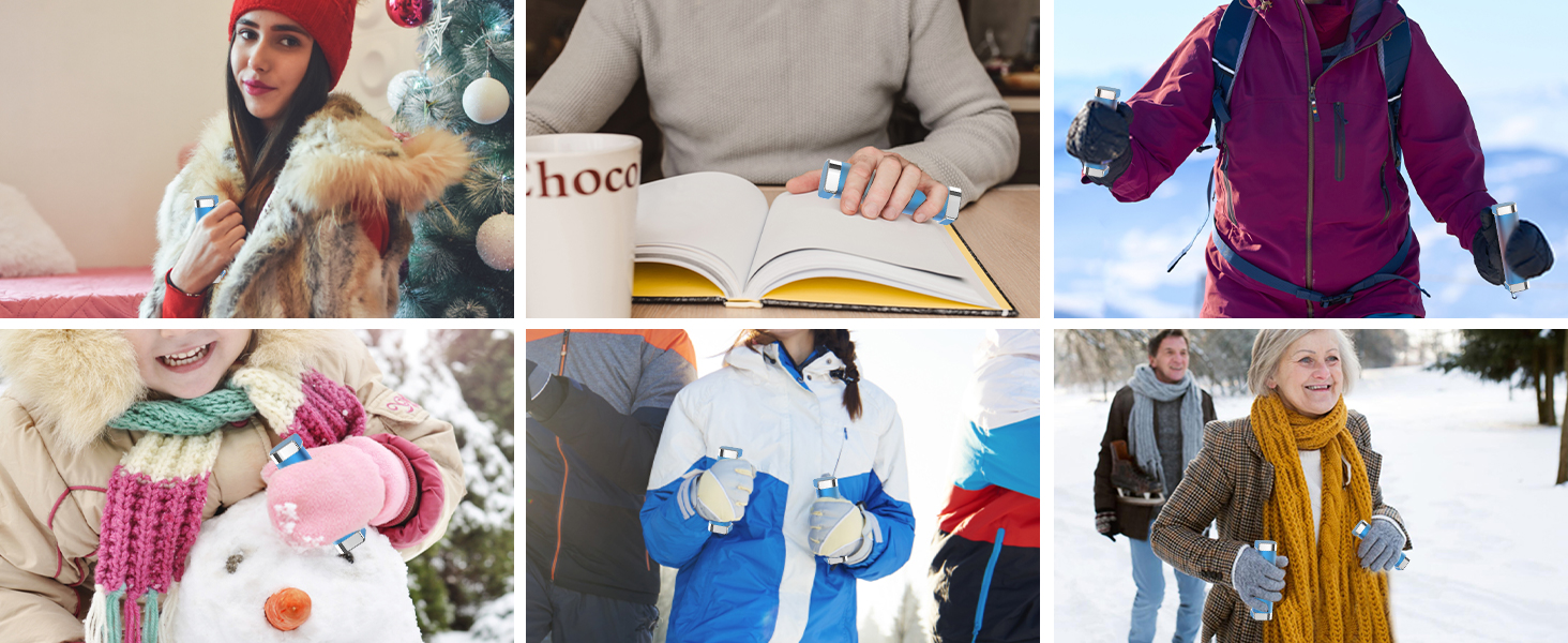 Електричні грілки для рук 5000mAh (2 шт.) - багаторазові, для дітей та дорослих, для активного відпочинку, зимовий подарунок, блакитні