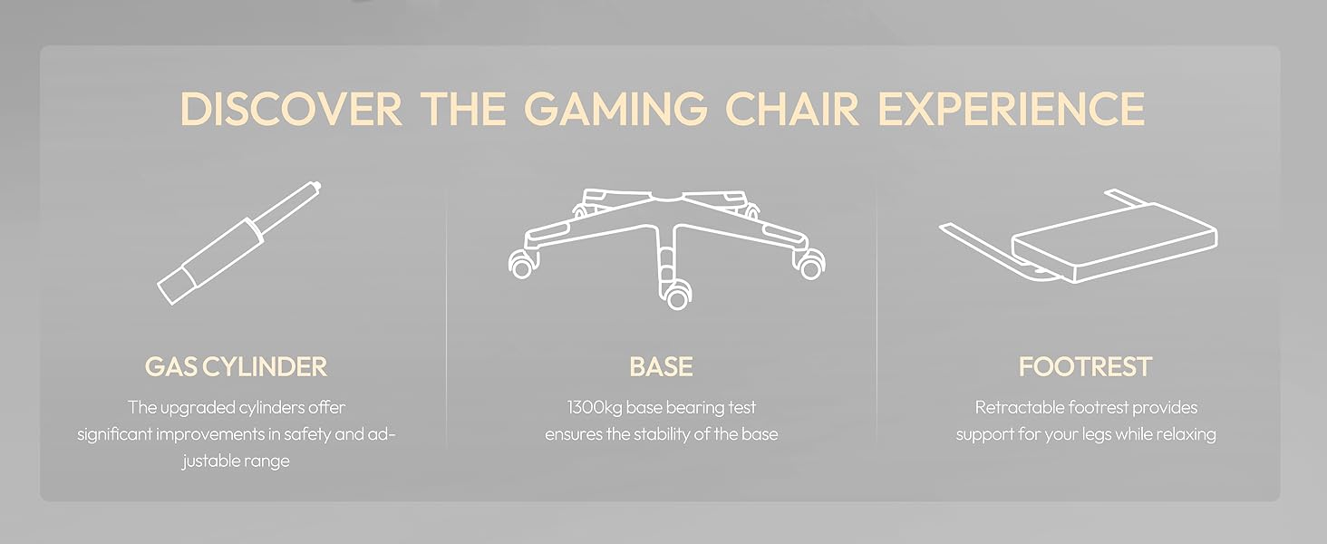 Ігровий крісло Dowinx з масажем та підігрівом, дихаюча спинка, регульоване, з підніжкою, підтримка спини та шиї, чорно-біле