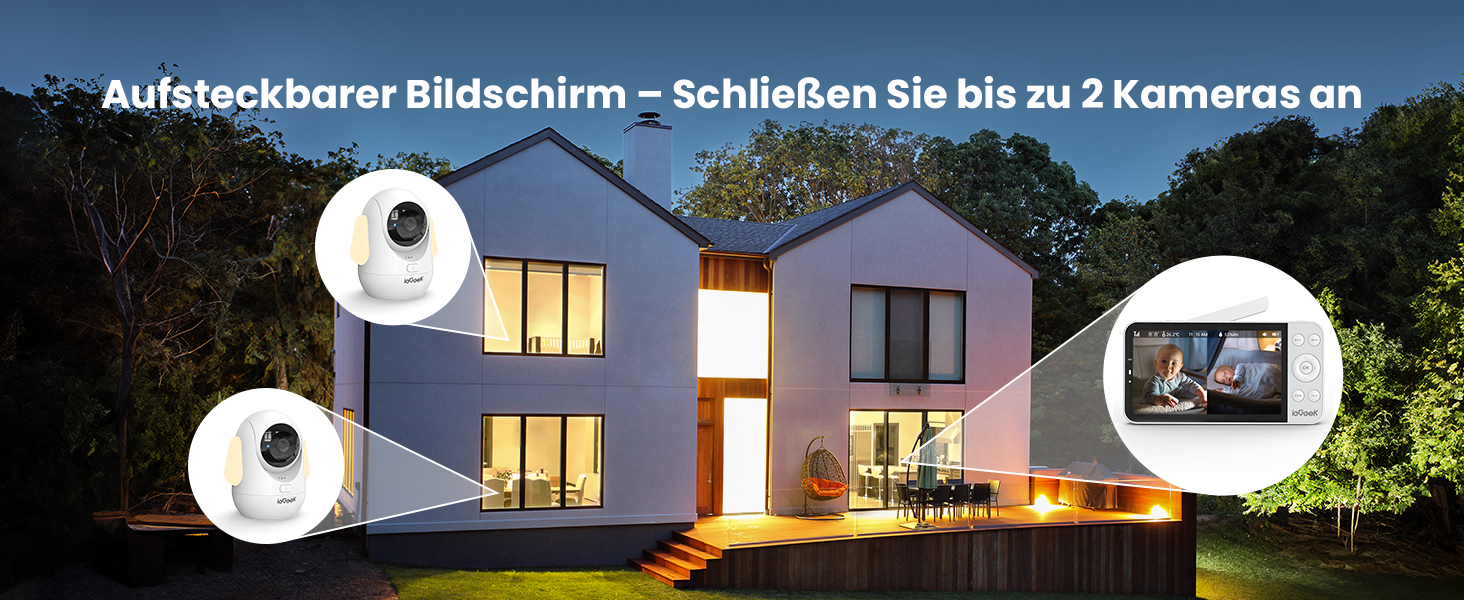 Радіоняня ieGeek з камерою 2.5K/4MP, 5.5