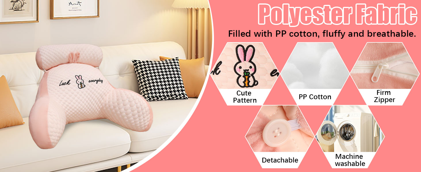 Лежанка-подушка для читання, 70x50 см, велика, для дорослих, з підголовником та підлокітником, зручна подушка для читання в ліжко/диван (Рожева, X-Large)