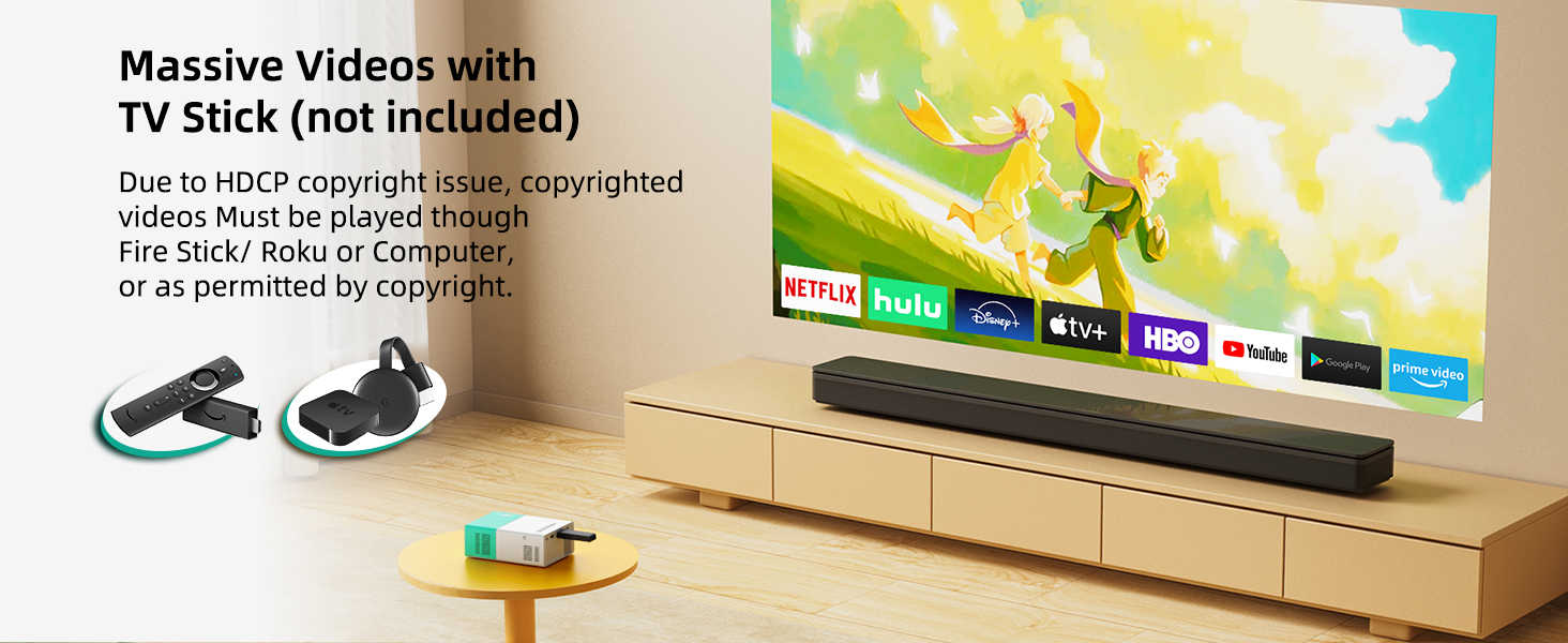 Портативний проєктор Mini Beamer YG300Plus: LED Pico проєктор для домашнього кінотеатру з HDMI, USB, Type-C та пультом дистанційного керування