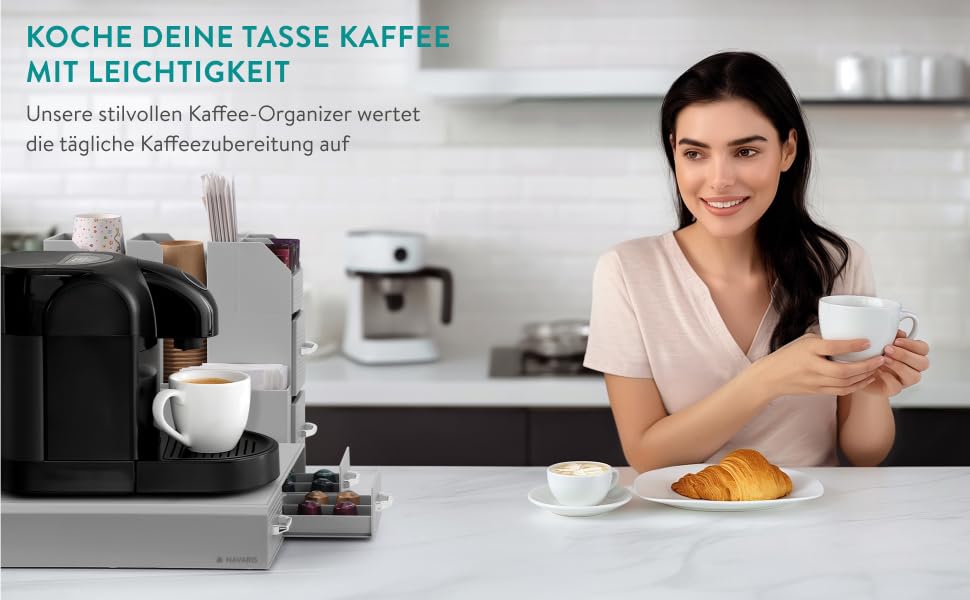 Тримач для капсул кави Navaris - органайзер для Nespresso капсул - контейнер для капсул різних розмірів - сірий