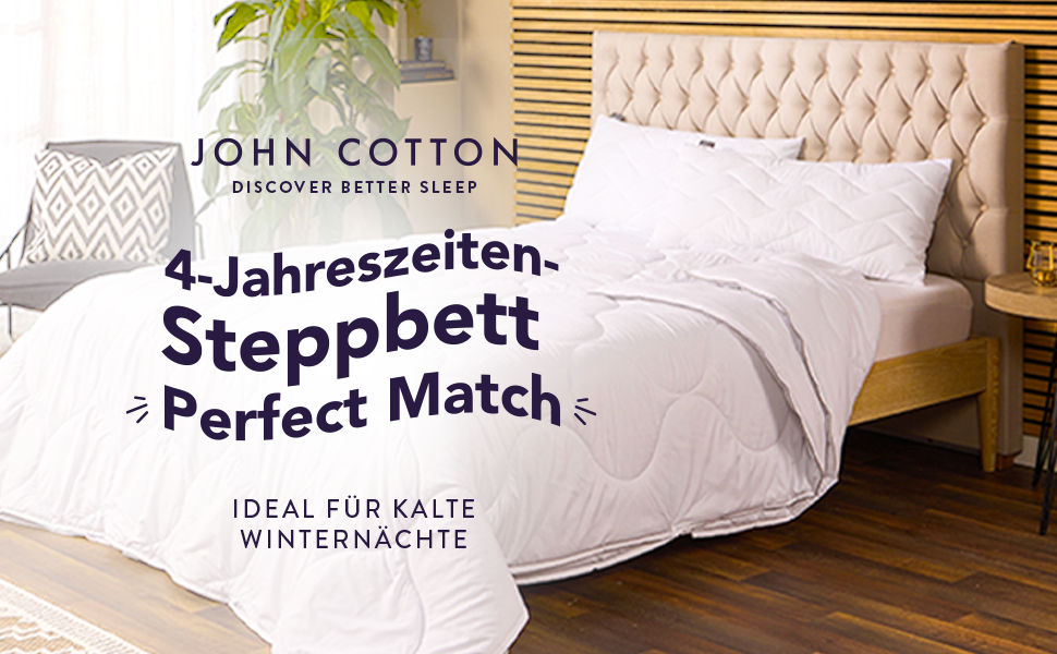 Ковдра бавовняна John Cotton 135x200 - Елегантна та дихаюча ковдра для алергіків | Сертифікована Oeko-Test | Ідеальна для весни та осені | Універсальна ковдра на всі сезони (200 x 200 см)