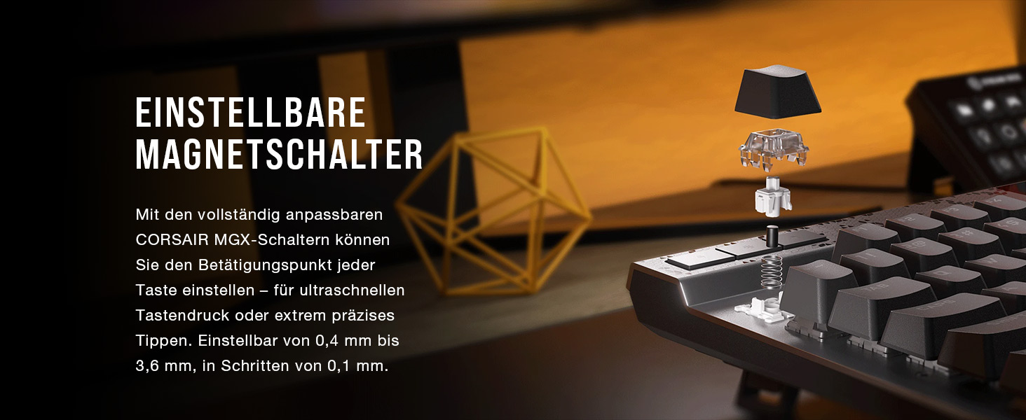 Ігрова механічна клавіатура Corsair K70 MAX RGB QWERTZ DE - сіра, повний розмір, 8000Hz