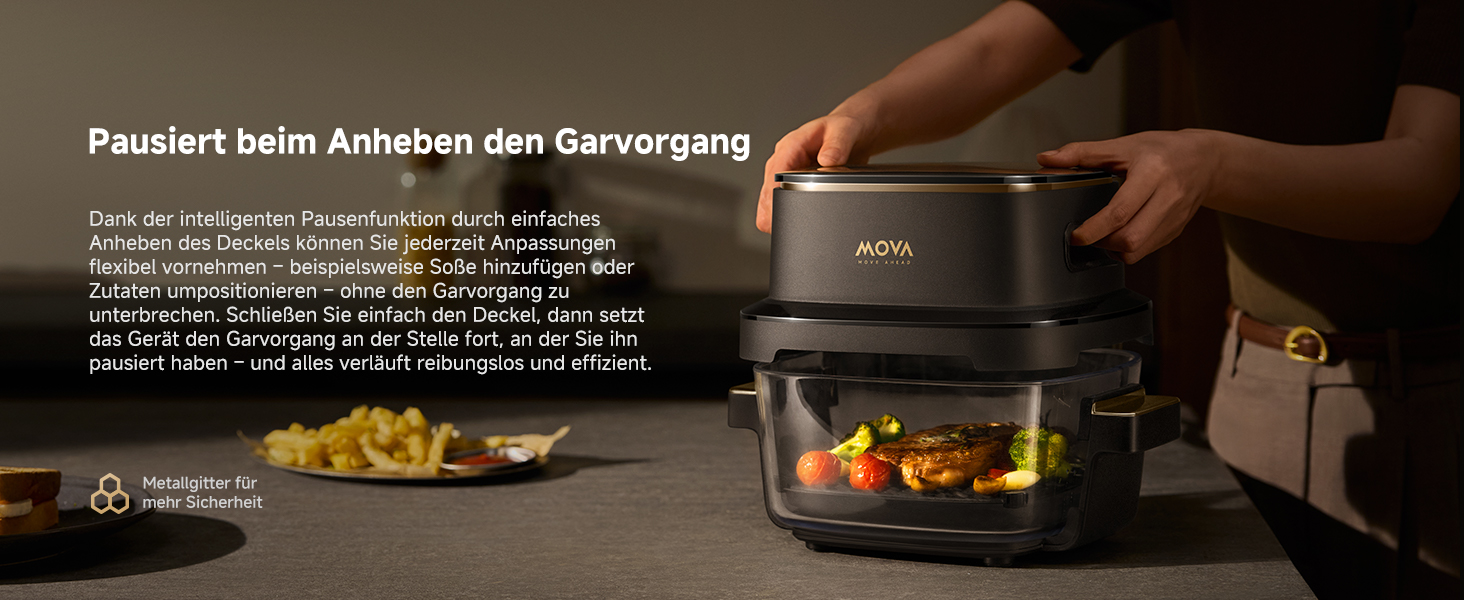 Аерофритюрниця Mova AeroChef AF20 Pro, 9 л, дві зони приготування, SyncFinish, 2700 Вт, діапазон 40-230 °C, конвекційний підігрів