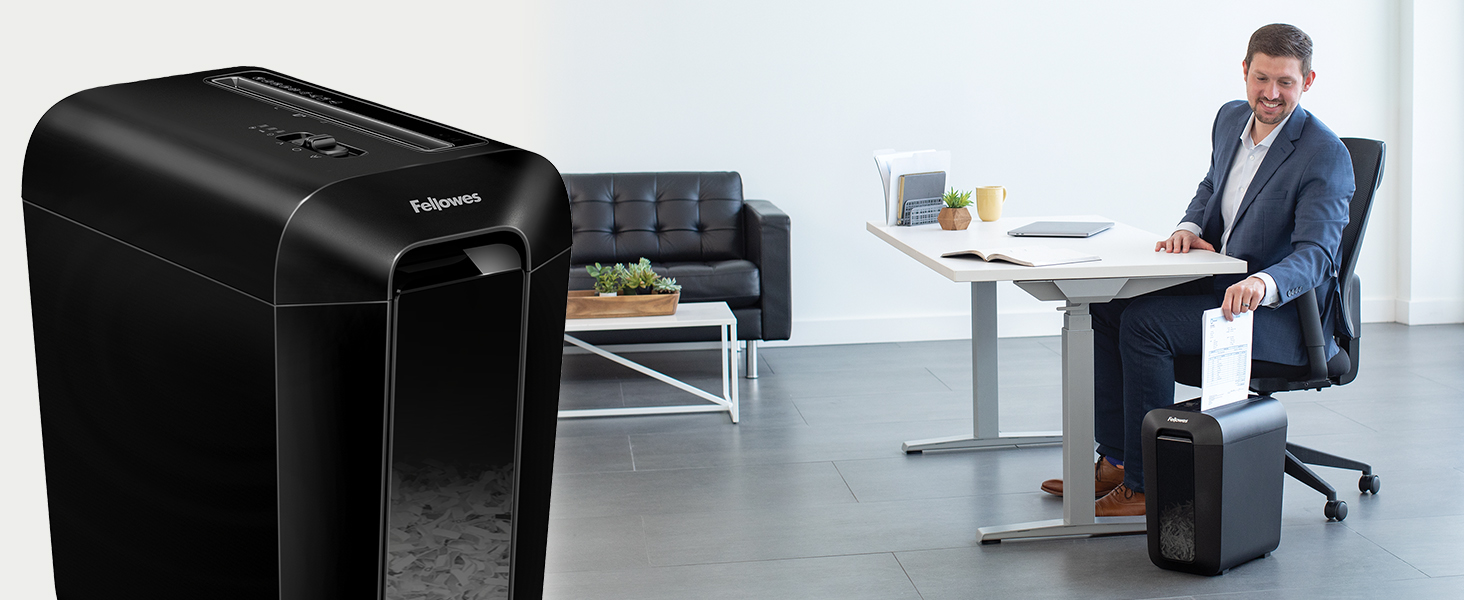 Fellowes Шредер для паперу Powershred LX70 з вибірковим різанням, 18 л кошик, захист від несанкціонованого доступу, 4x40 мм, чорний