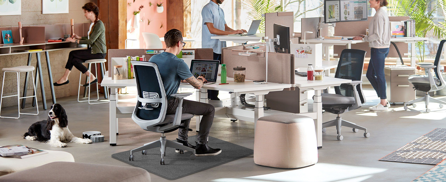 Килимок під стілець | 90x140 см | Захист для підлоги | Килимок для офісного стільця | Чорний