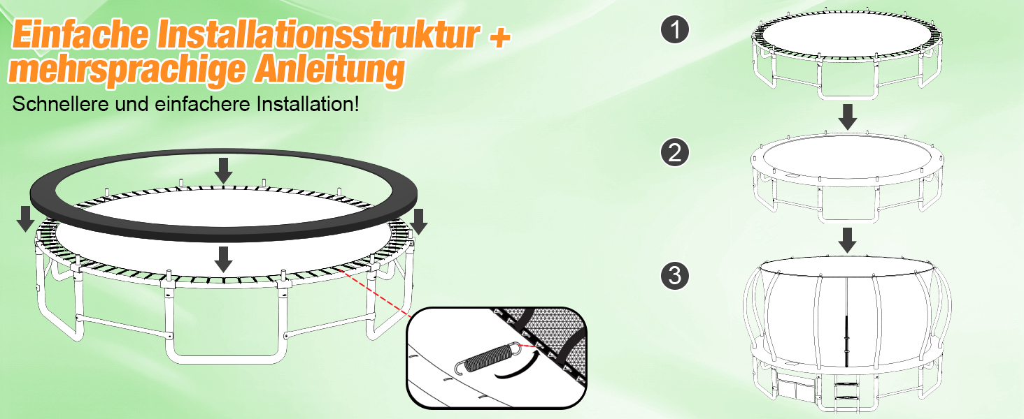 Батут Devoko вуличний Ø427 см, GS-сертифікат, посилені траверси, міцний, надійний, 427x427x265 см