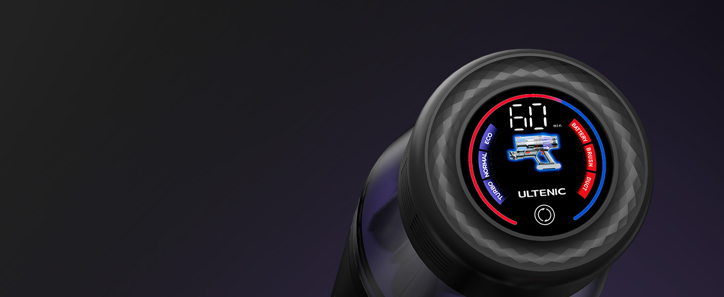 Бездротовий акумуляторний пилосос Ultenic U16 Flex: 550W, 50000Pa, 60 хв роботи, сенсорний екран, труба-кліпса, док-станція, антизаплутування для твердих поверхонь, килимів та шерсті тварин