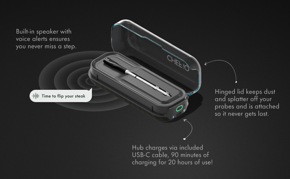 Термометр для м'яса Chef iQ Sense (2025) з Wi-Fi | Бездротовий, 5 сенсорів, до 530°C, для гриля, BBQ, духовки, фритюрниці