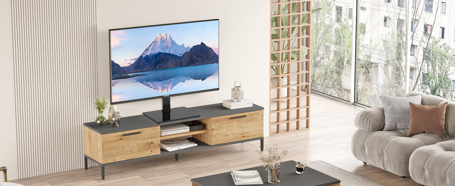 Підставка для телевізора Suptek, поворотна, для екранів LED, OLED, 26-55 дюймів, до 50 кг, VESA 400x400 мм, TS202