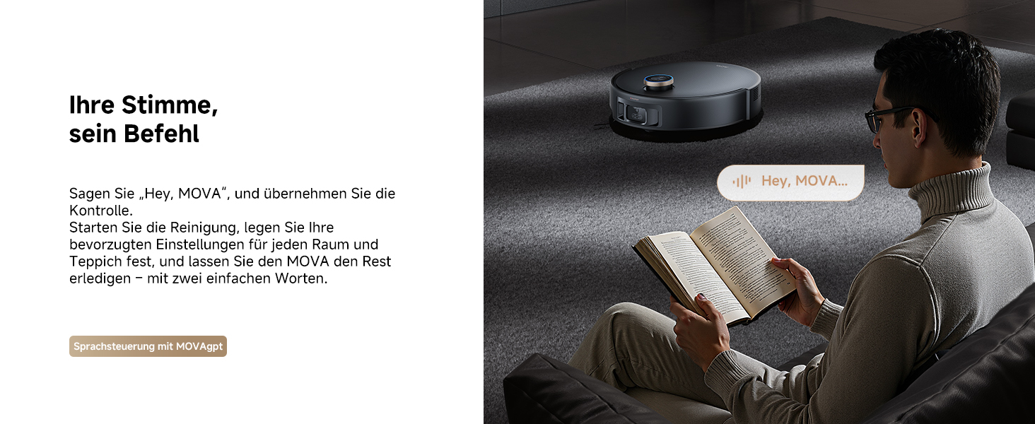 Робот-пилосос Mova Z60 Ultra Complete з вологою тканиною 28000 Па, LiftPro, перешкоди 8 см, DToF+Dual Laser+RGB/LED, AutoShield для килимів, MaxiReach моп & щітка, чорний