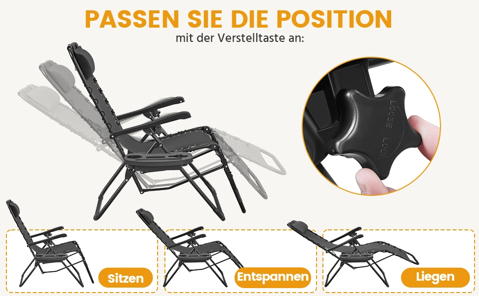 Розкішна садова лежанка Yaheetech з підголовником та тримачем для напоїв - розкладний лежак для відпочинку на вулиці