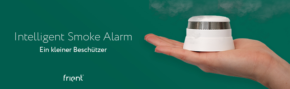 Інтелектуальний димовий сповіщувач Frient | Бездротовий, Zigbee, сумісний з SmartThings, Home Assistant, Homey Single | EN 14604, DIN 14674