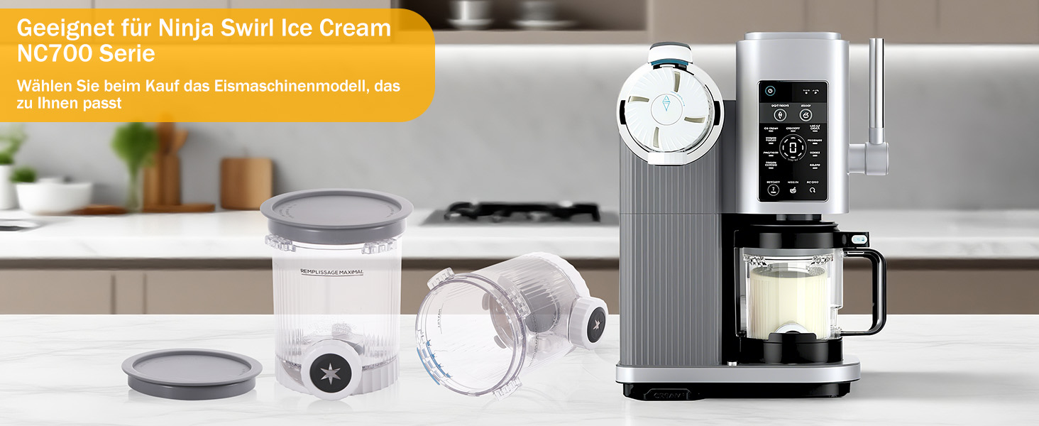 Контейнери Hejo для Ninja Creami Deluxe (4 шт) 680 мл, для NC500/NC501/NC701eu - контейнери для морозива з кришкою