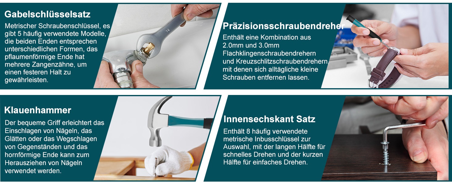 Набір інструментів Sundpey 281 предметів у кейсі: набір гайкових ключів, викруток, шестигранників, плоскогубців (синій)