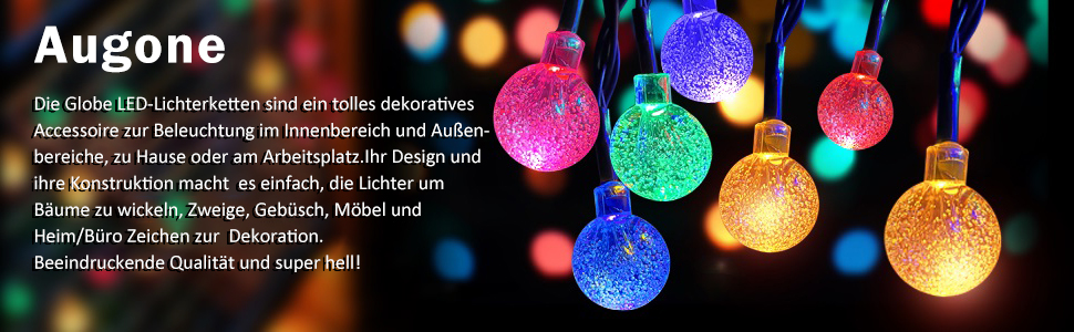 Вулична Сонячна струнна лампа, 50 світлодіодів, 23 фути, 8 режимів, сонячні кришталеві кулі, водонепроникні зовнішні/внутрішні світильники, освітлення для саду, дерев, патіо, Різдва, весіль, вечірок (багатобарвний, A. 50LED)