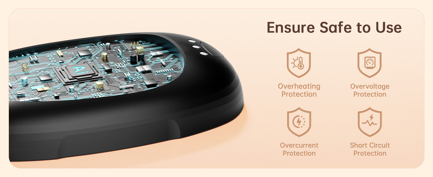 Електричні грілки для рук Jonwall, 2 шт., USB, багаторазові, 3 рівні нагріву, для кемпінгу, полювання, гольфу, чорні