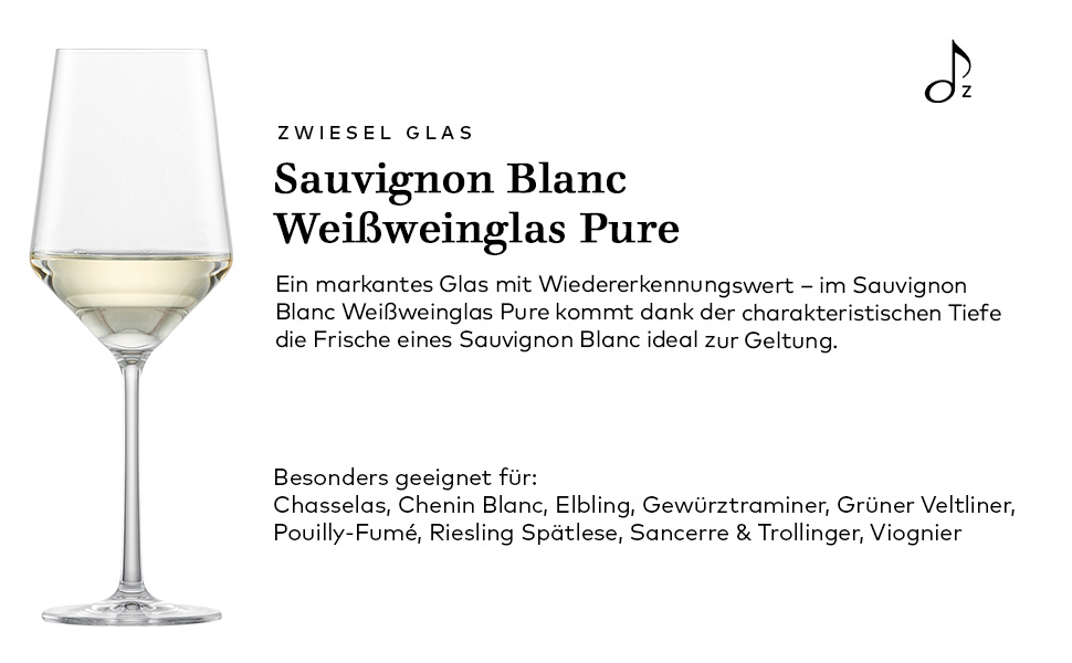 Келих для білого вина Zwiesel Glas Sauvignon Blanc Pure, набір з 2 шт. , можна мити в посудомийній машині, Tritan Crystal, Зроблено в Німеччині