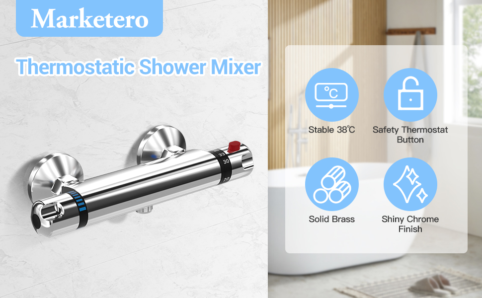 Сучасний змішувач для ванни та душу з двома виходами та керамічним вентилем - латунний, хромований, для ванної кімнати