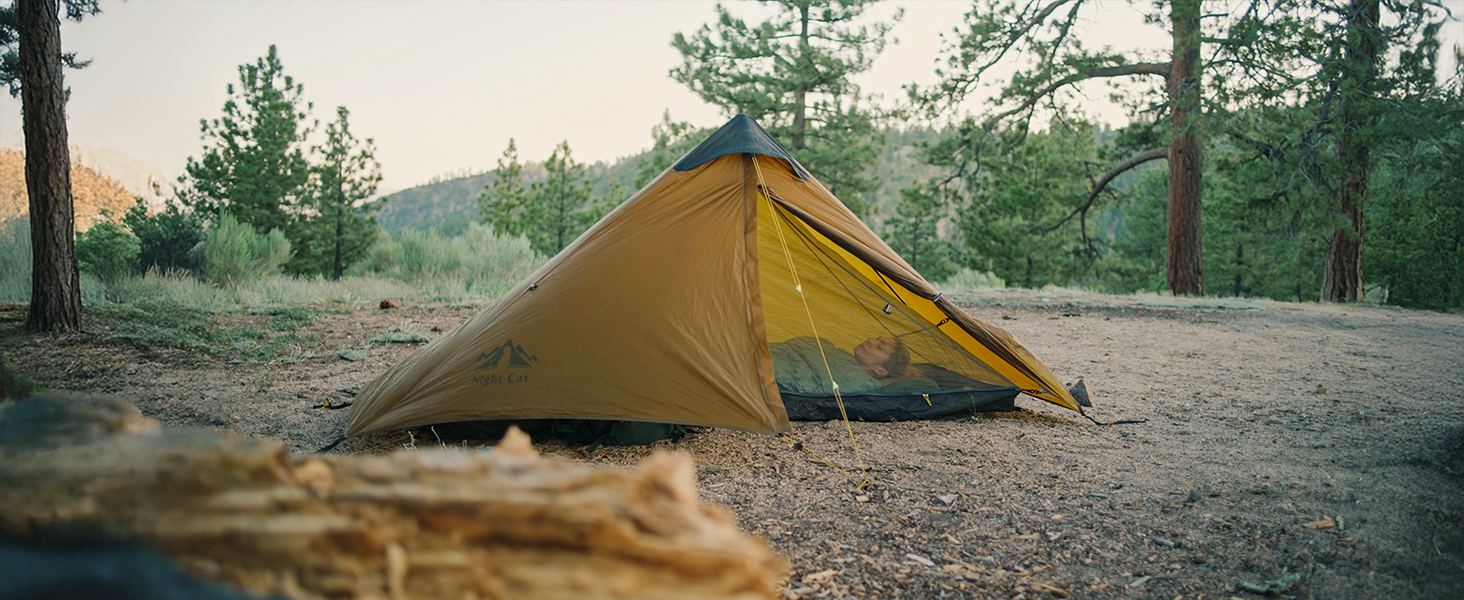Намет Night Cat 1 Mann Ultraleicht Khaki: Водонепроникний намет для велотуризму, трекінгу та кемпінгу на 1 особу