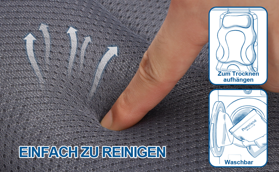 Подушка для ванни Luxus Dicke: повний корпус, підтримка голови, шиї та плечей. Комфорт, розслаблення, аксесуари для спа. Сірий колір