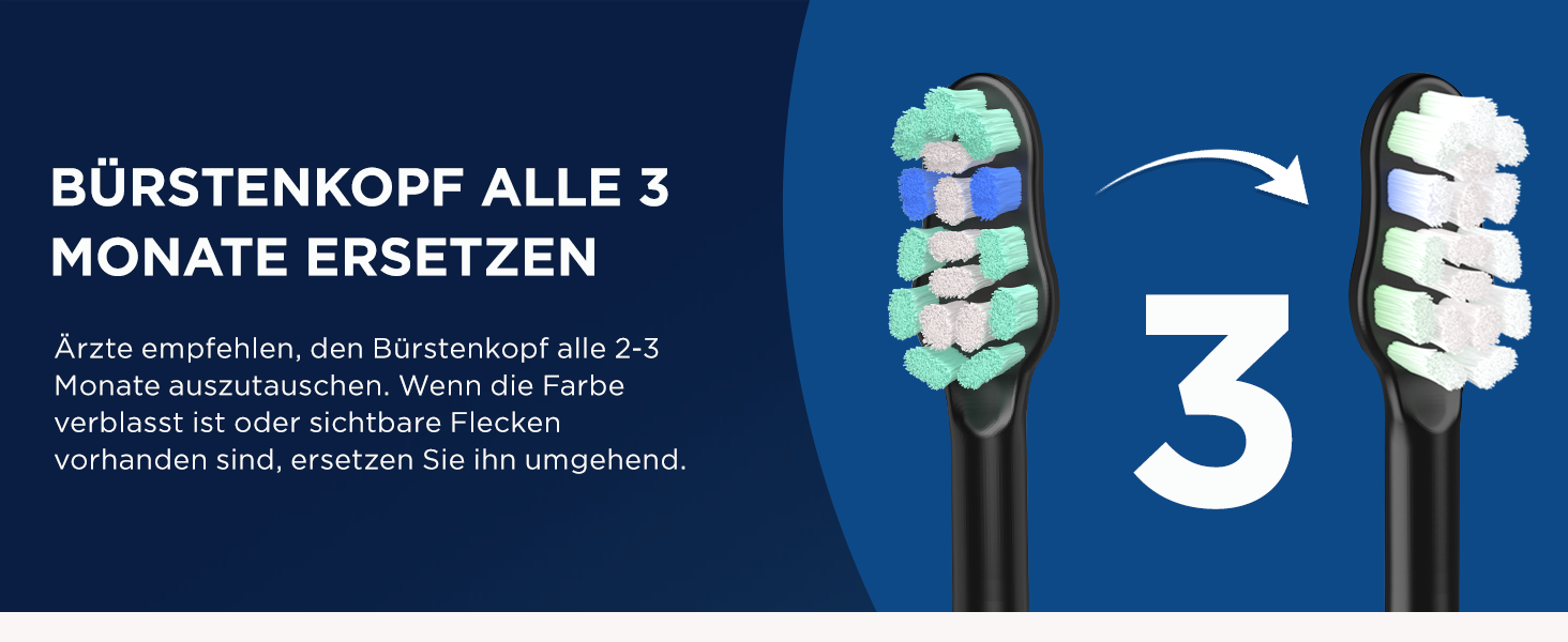 Електрична зубна щітка звукового типу для дорослих та дітей, 5 режимів чищення, 3 інтенсивності, таймер, 8 насадок, чорна, 1 шт.