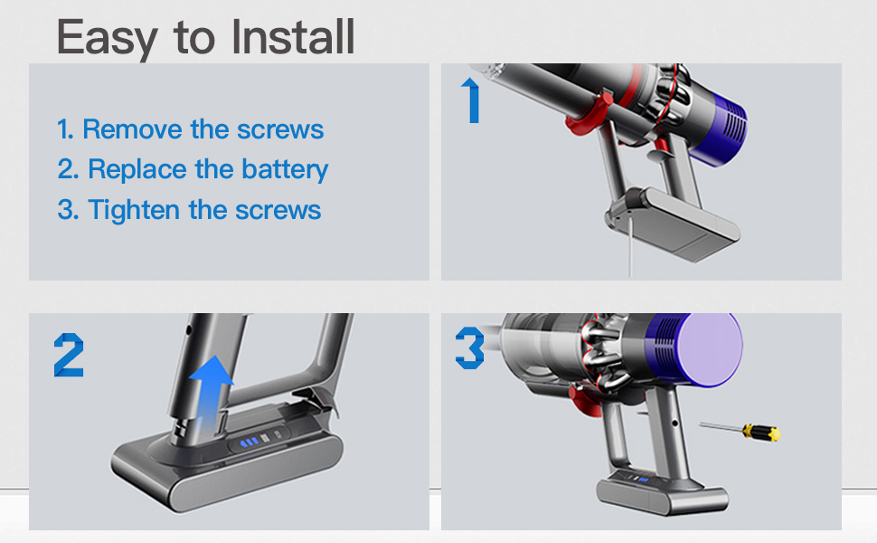 Акумулятор 6000 мАг для Dyson V8 Absolute/Animal/Exclusive/Fluffy, SV10 (V10 - 6000mAh)