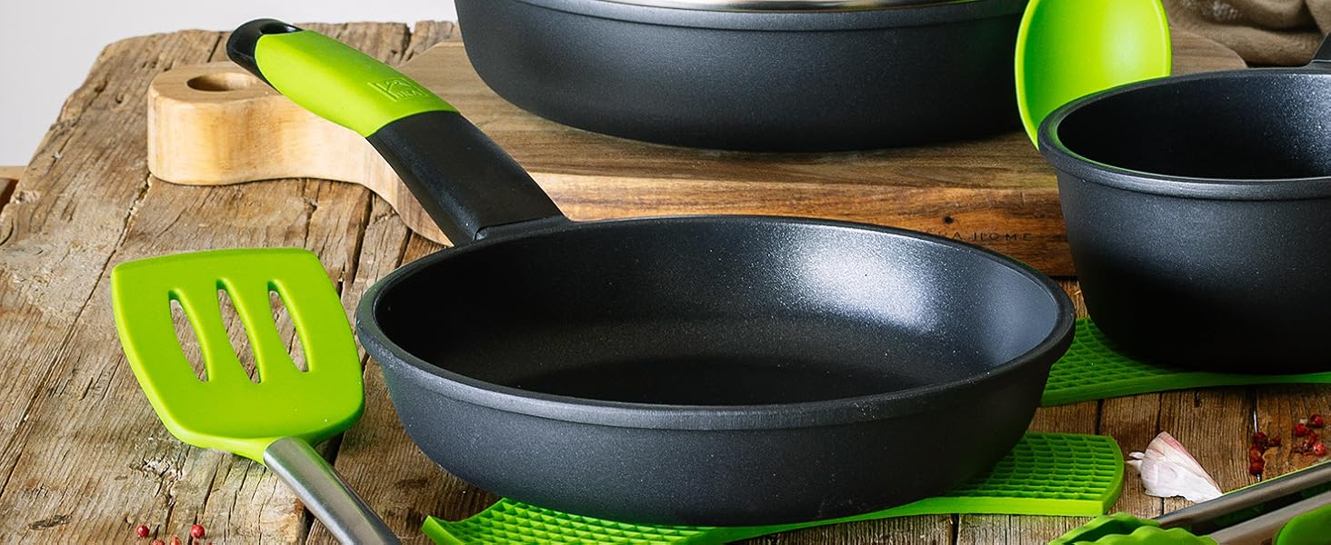 Гриль Prior Asador з алюмінієвого лиття, 28 см, індукційний, з решіткою-грилем