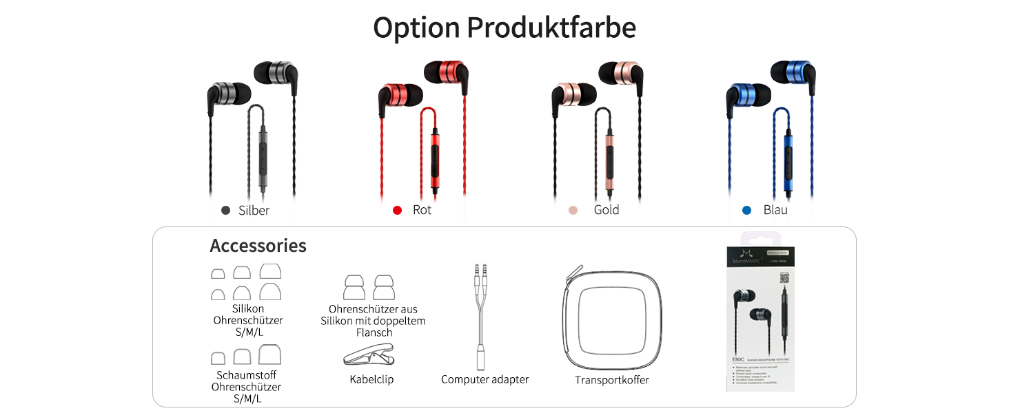 Навушники-вкладиші SoundMAGIC S20BT Bluetooth з шийною дугою та мікрофоном, спортивні, довгі, золоті