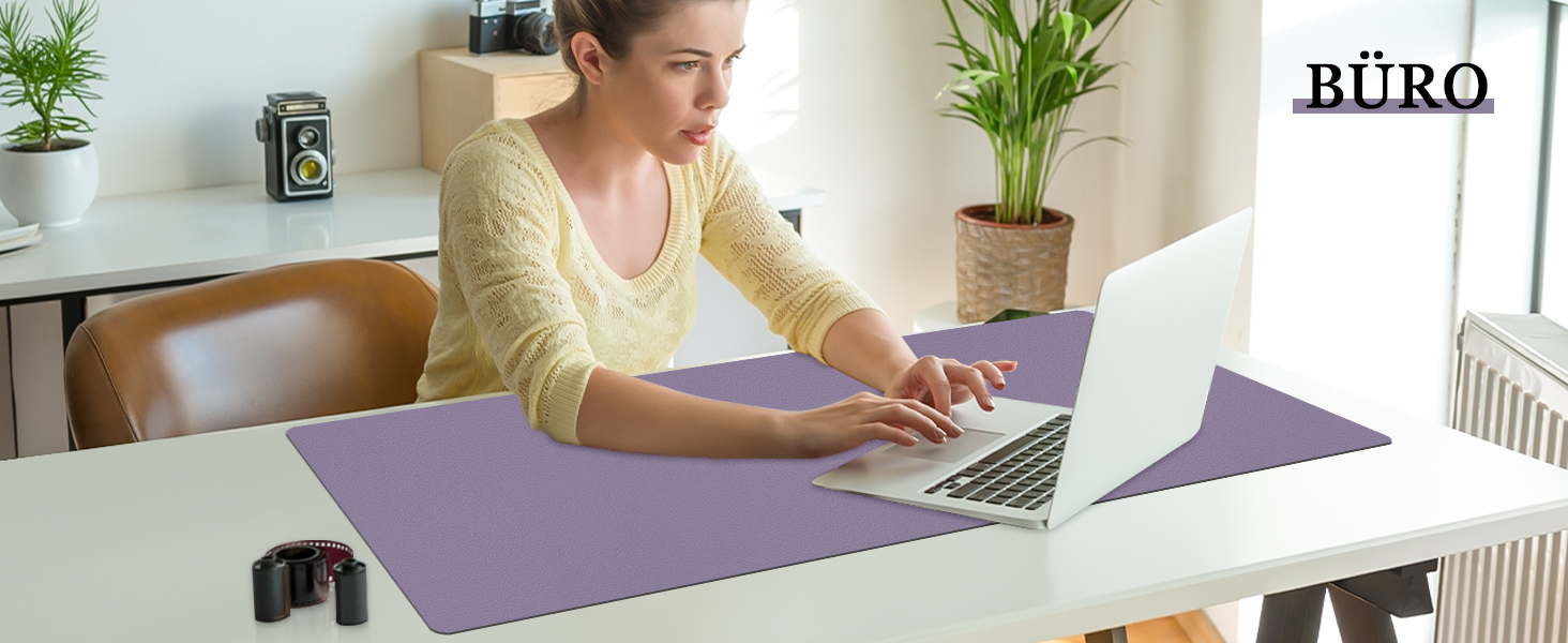 Килимок на стіл Niviy з екошкіри XXL (120x60 см), водонепроникний килимок для миші та захисна підкладка для офісу та дому, бежевий