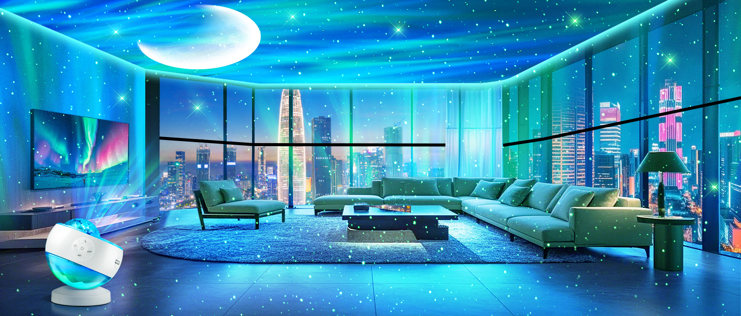 Проєктор зоряного неба Sternenhimmel з Bluetooth, нічник для дітей та дорослих, 300 режимів, білий колір, декор кімнати