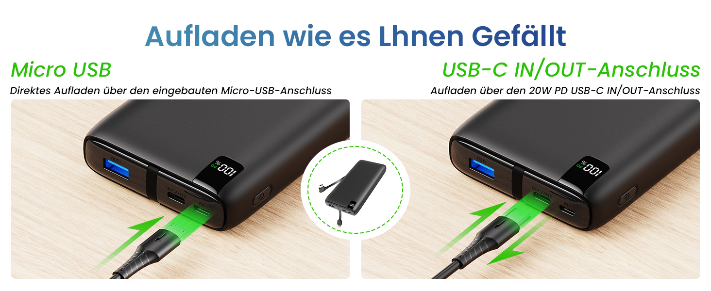 Швидкий зарядний пристрій 22,5 Вт, 4 виходи, 2 входи, чорний, 26800mAh - USB C